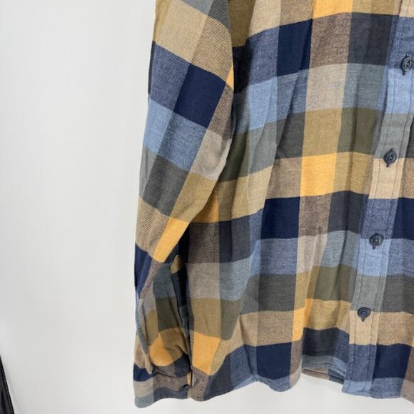 Men's Patagonia Organic Cotton Plaid Shirt Size Medium Blue/Yellow - Picture 6 of 8